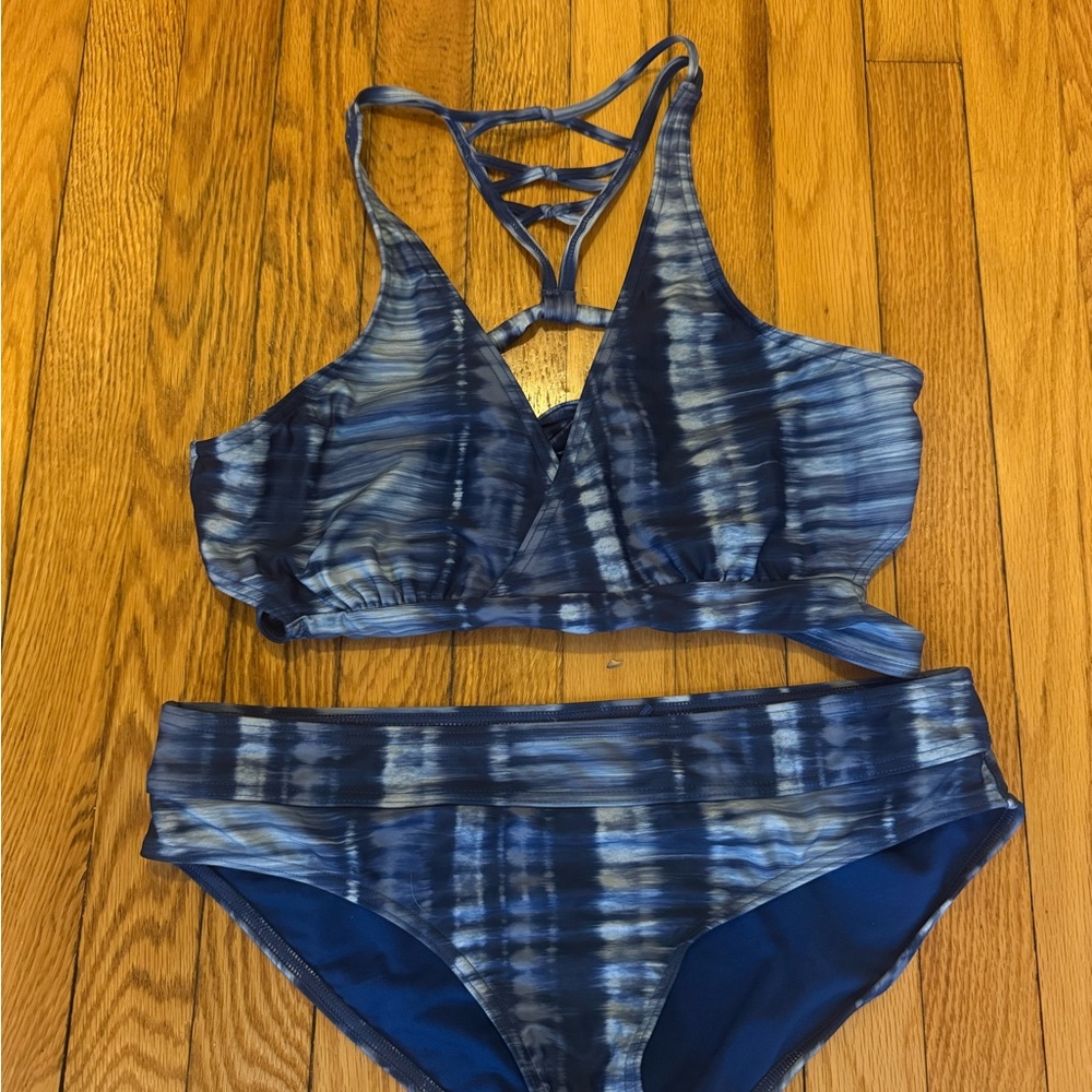 Prana Marina Blue Tie-Dye Bikini Set